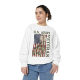 US Army Veteran Sweatshirt, American Flag Camo Crewneck, Military Dog Tag Pullover, Patriotic Soldier Gift, Retirement or Veterans Day Top