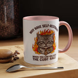 Funny Angry Cat Coffee Mug, Cube Rage Office Mug, Cat Lover Humor Gift, Workplace Stress Mug, Coworker Gift for Cat Owners
