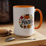 Personalized Fall Name Mug, Custom Hazel Pumpkin Coffee Cup, Autumn Birthday Gift for Her, Thanksgiving Keepsake, Cozy Seasonal Present