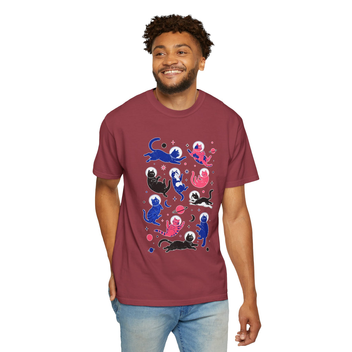 Space Cat Shirt Comfort Colors Tee, Astronaut Cat Graphic T Shirt, Galaxy Cat Lover Gift, Cute Cosmic Kitty Shirt for Women