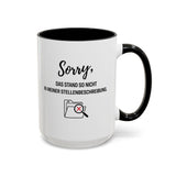 Sorry Das Stand So Nicht In Meiner Stellenbeschreibung Coffee Mug, Funny German Office Joke Gift for Coworkers, Sarcastic Job Description Ceramic Tea Cup with Pink Handle