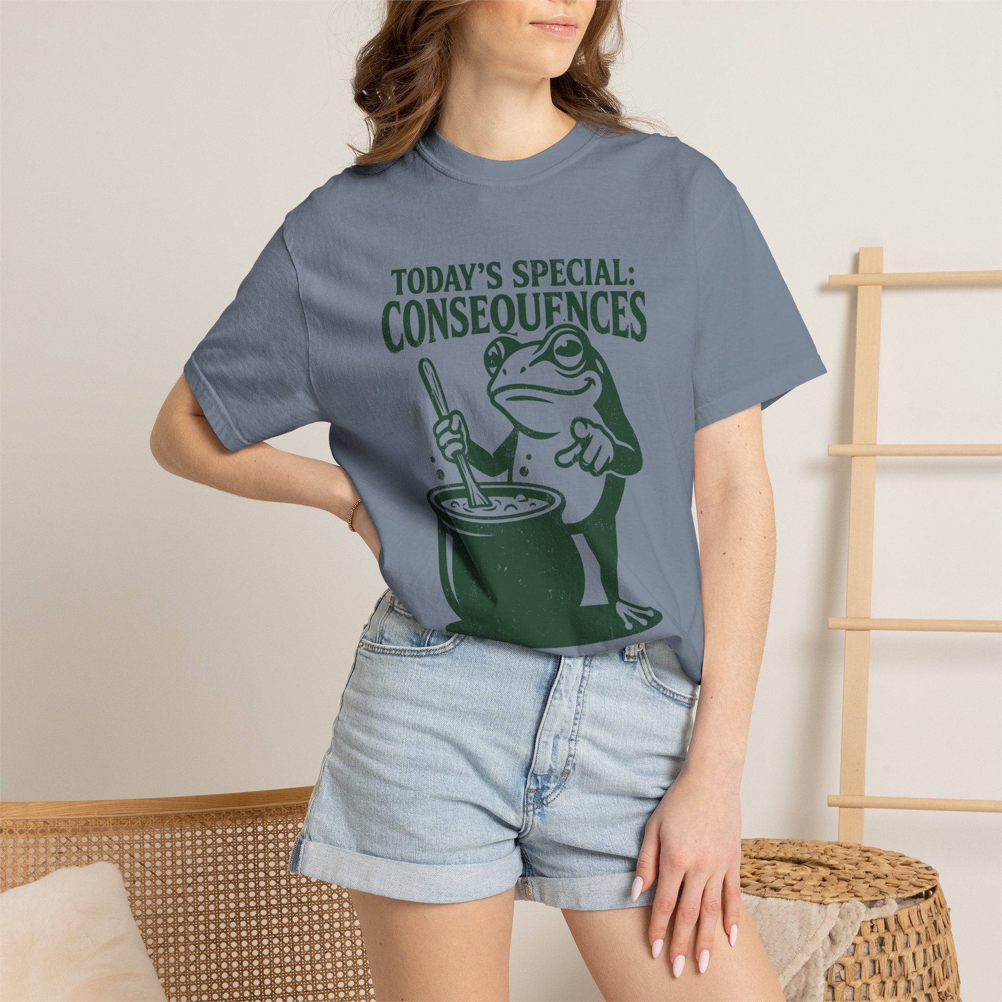 Funny Frog Consequences Shirt Comfort Colors Tee, Today's Special Consequences Teacher Shirt, Classroom Humor Gift, Retro Frog Graphic Tee