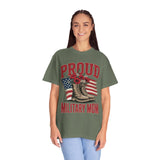 Proud Military Mom Shirt, Patriotic Army Mom T Shirt, Boots and Flowers Graphic Tee, American Flag Family Support Gift