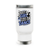 Dance Lover Travel Mug with Handle, Just a Girl Who Loves to Dance, Ballet Coffee Cup, Dancer Gift for Her, Dance Studio Drinkware