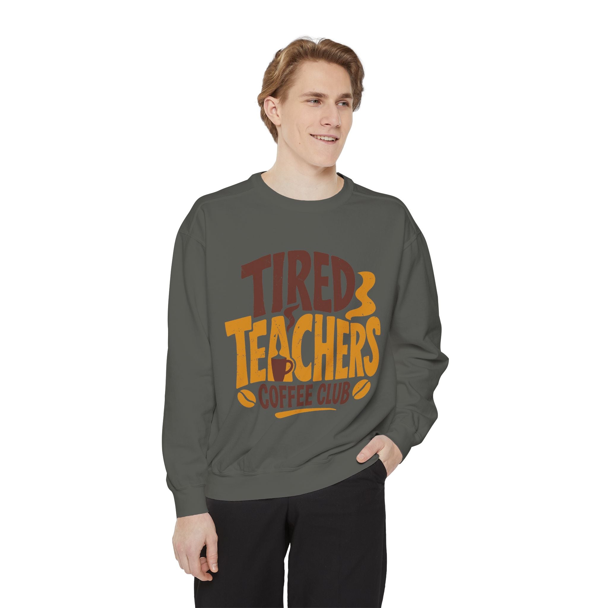Funny Teacher Coffee Club Comfort Colors Sweatshirt, Tired Teachers Club Graphic Sweatshirt, Teacher Appreciation Gift for Coffee Lovers