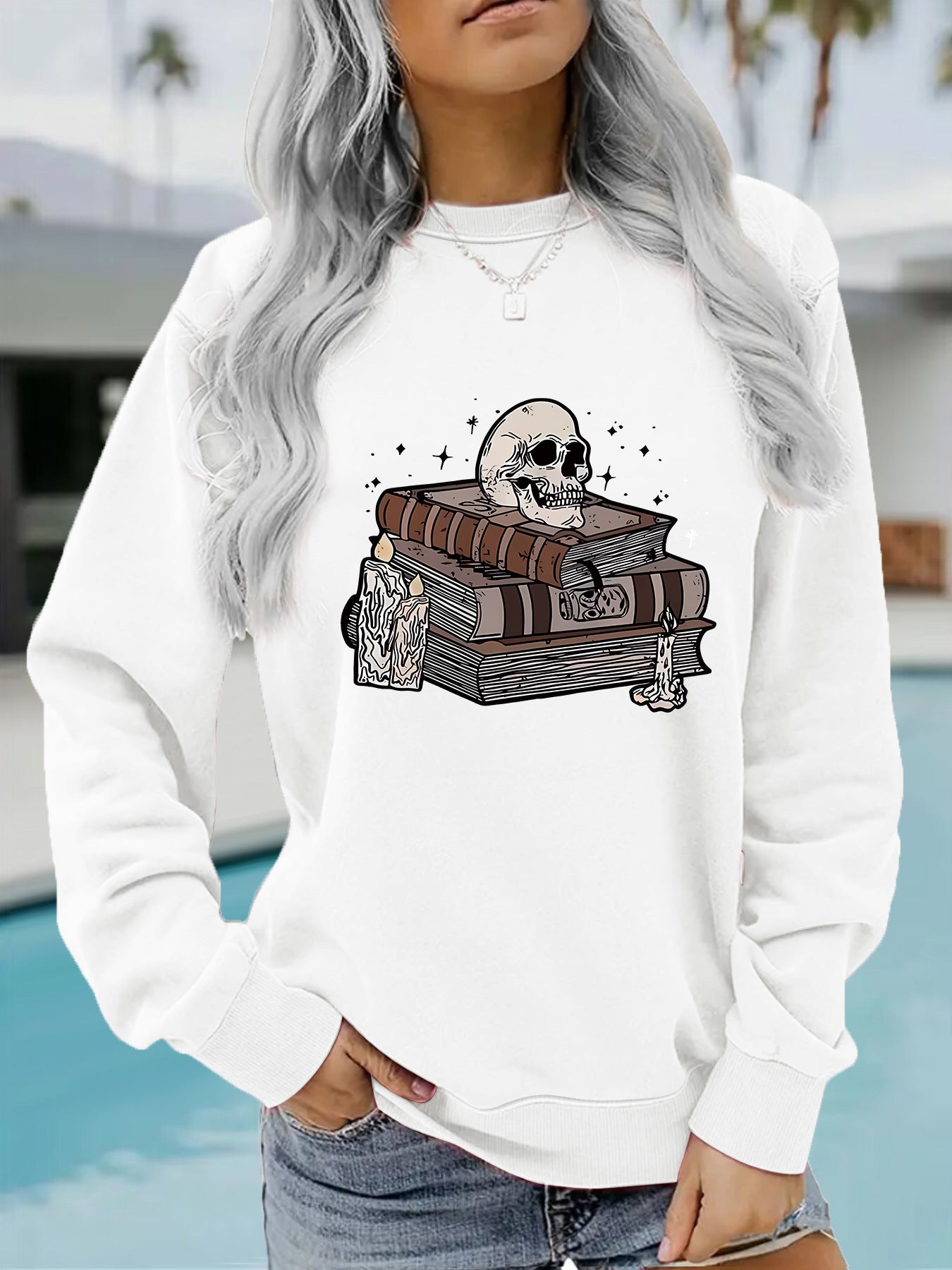 Printed pullover sweatshirt sweatshirt