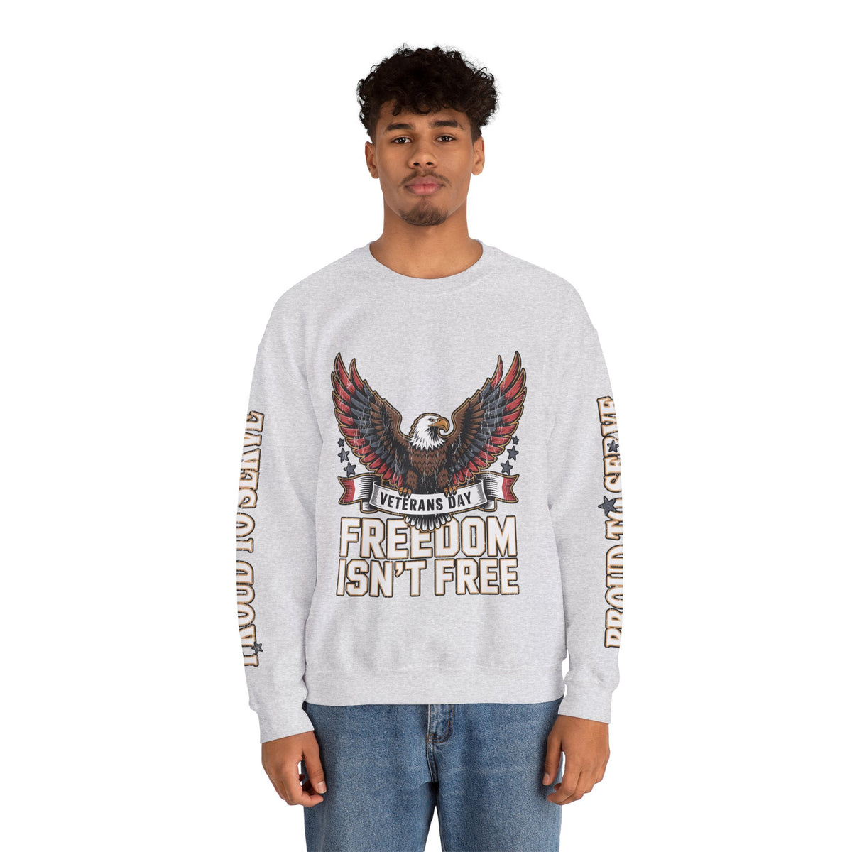 Veterans Day Sweatshirt, Freedom Isn't Free Eagle Pullover, Patriotic Military Top, Veteran Gift, American Pride, USA Clothing