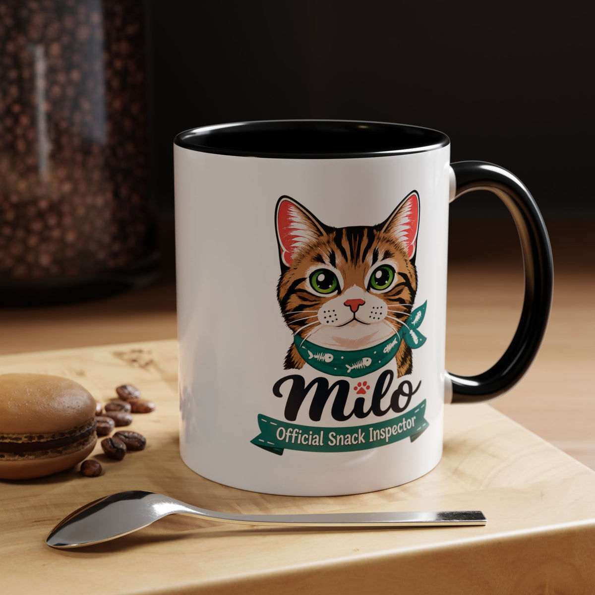 Personalized Cat Lover Mug, Custom Cat Name Coffee Cup, Official Snack Inspector Cat Mug, Funny Pet Parent Gift for Cat Owners