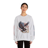 Patriotic Eagle Freedom Sweatshirt, American Flag Crewneck, Broken Chain Military Style Pullover, Fourth of July Gift for Him or Her