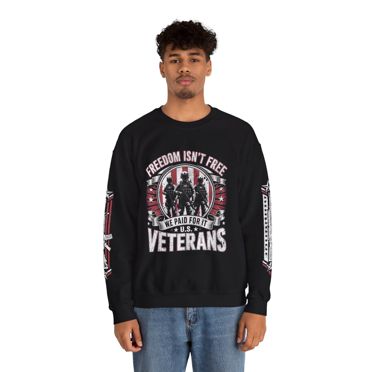 Freedom Isn't Free Veterans Sweatshirt, Military Service Crewneck, American Flag Veteran Pullover, Veteran Gift, Memorial Day Outfit