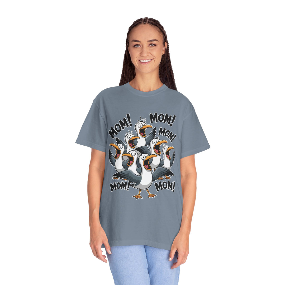Funny Mom Life Comfort Colors Shirt, Mom Mom Mom Seagull Graphic Tee, Motherhood Humor Shirt, Mother's Day Gift for Moms