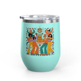 Retro Disco Birthday Wine Tumbler, 70s Roller Skating Party Design, Groovy Drinkware Gift for a Skater Friend Who Loves Vintage Aesthetics