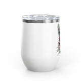 Floral Bunny Wine Tumbler, Cute Rabbit with Heart Glasses, Easter Gift for Her, Whimsical Spring Drinkware, Bunny Lover Gift