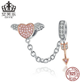 S925 Sterling Silver Safety Chain One Arrow Through The Heart Silver Charm DIY Bracelet Accessories Jewelry
