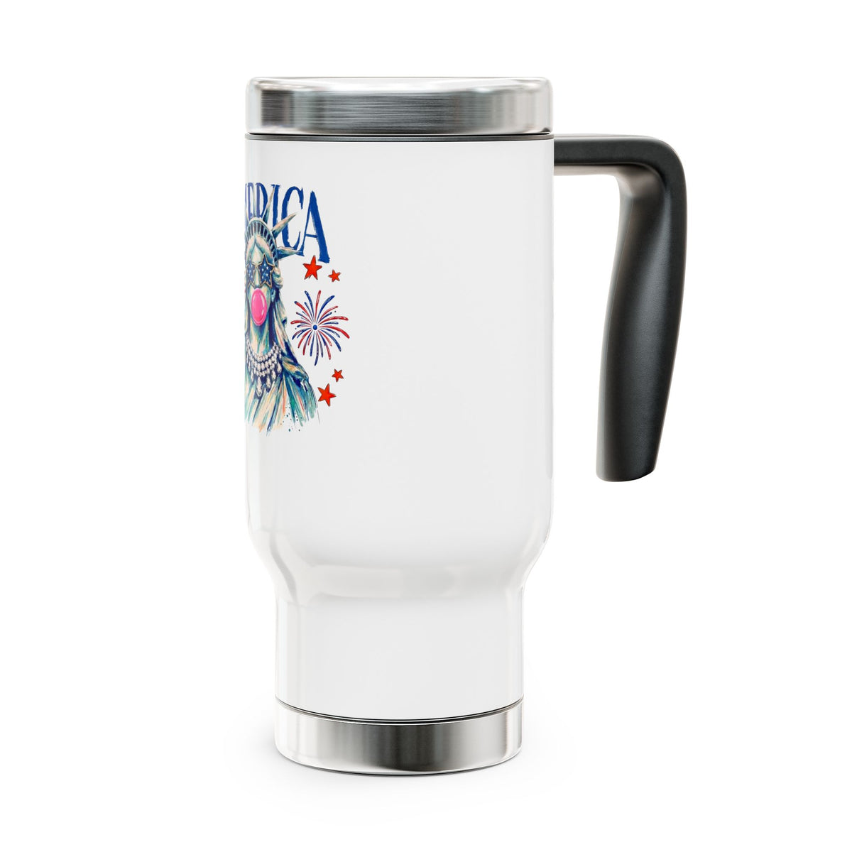Patriotic Statue of Liberty Travel Mug, Stainless Steel Coffee Cup, Lady Liberty Gift for Women, 4th of July Gift, USA Drinkware