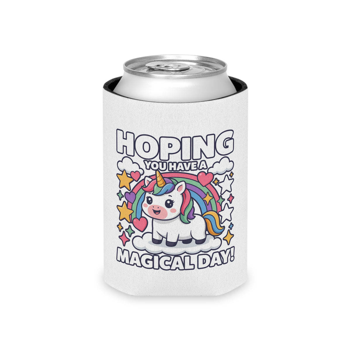 Unicorn Can Cooler, Hoping You Have a Magical Day Drink Sleeve, Rainbow Unicorn Gift, Cute Party Favor, Fantasy Lover Gift, Birthday Gift