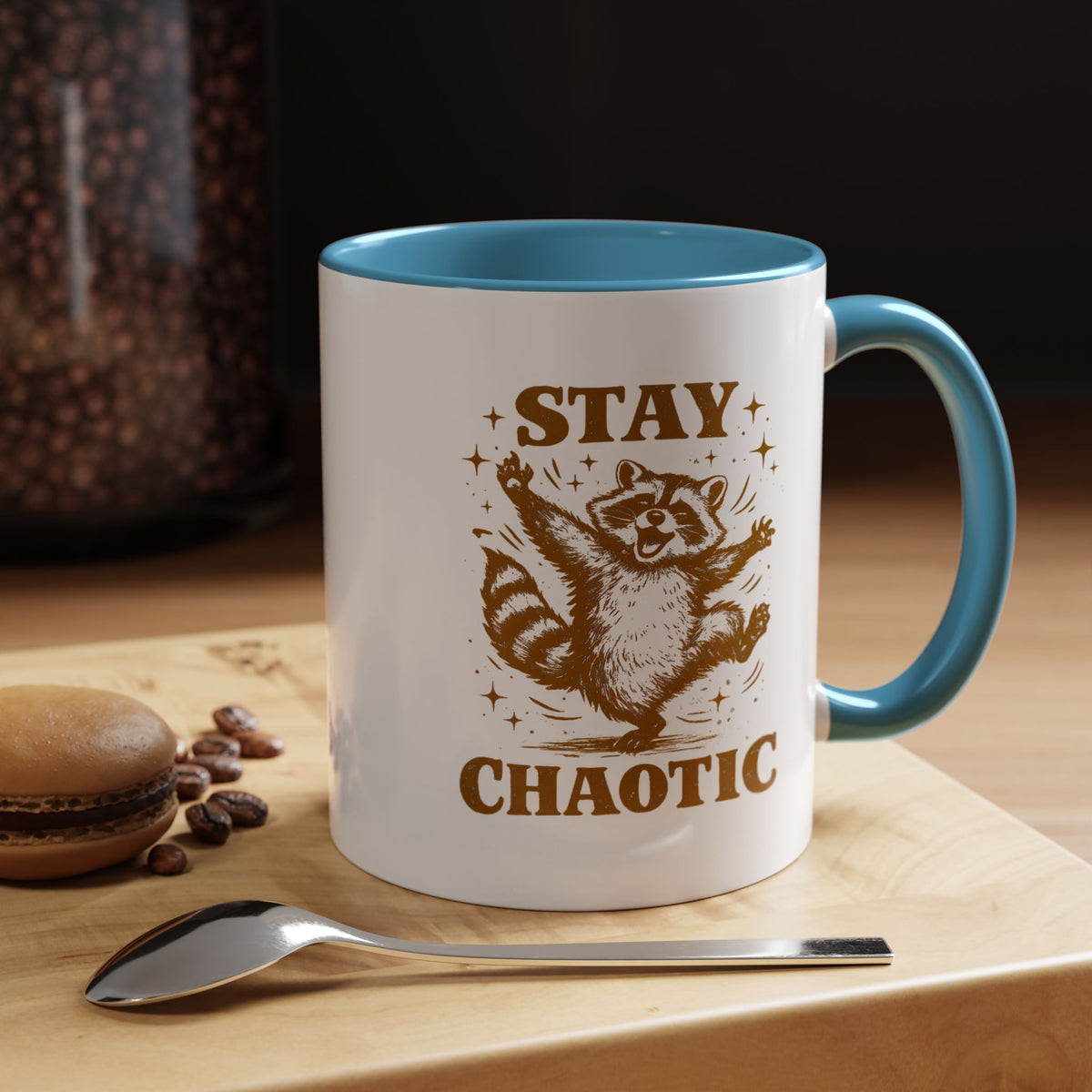 Stay Chaotic Raccoon Coffee Mug, Funny Trash Panda Mug, Chaotic Energy Gift, Cute Raccoon Coffee Cup, Meme Lover Present
