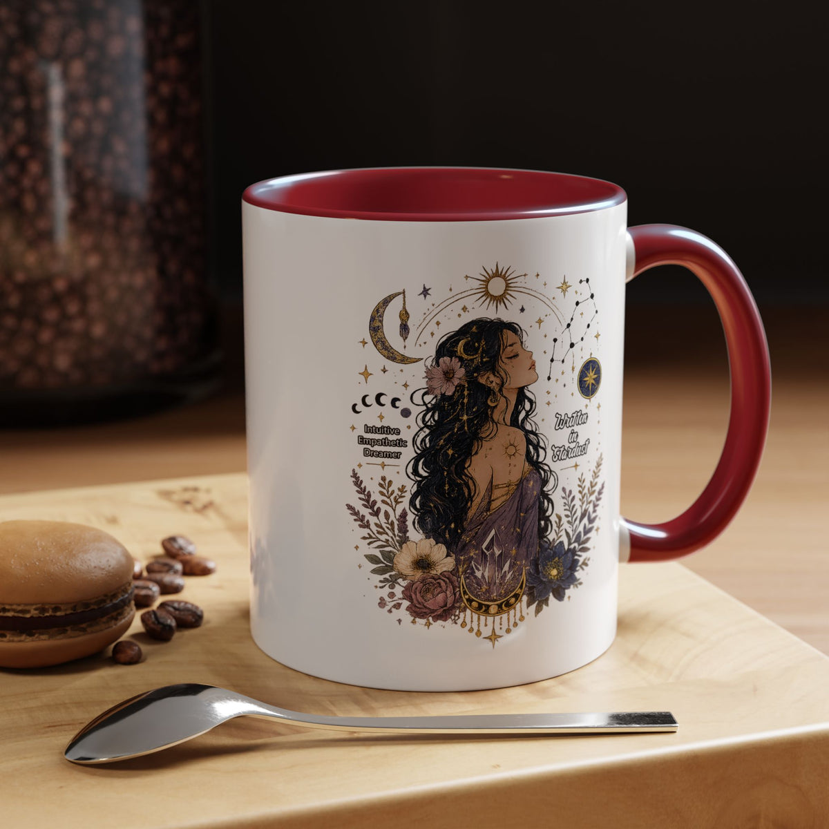 Intuitive Dreamer Astrology Coffee Mug, Mystic Woman Zodiac Mug, Written in Stardust Cup, Celestial Goddess Gift, Spiritual Coffee Mug