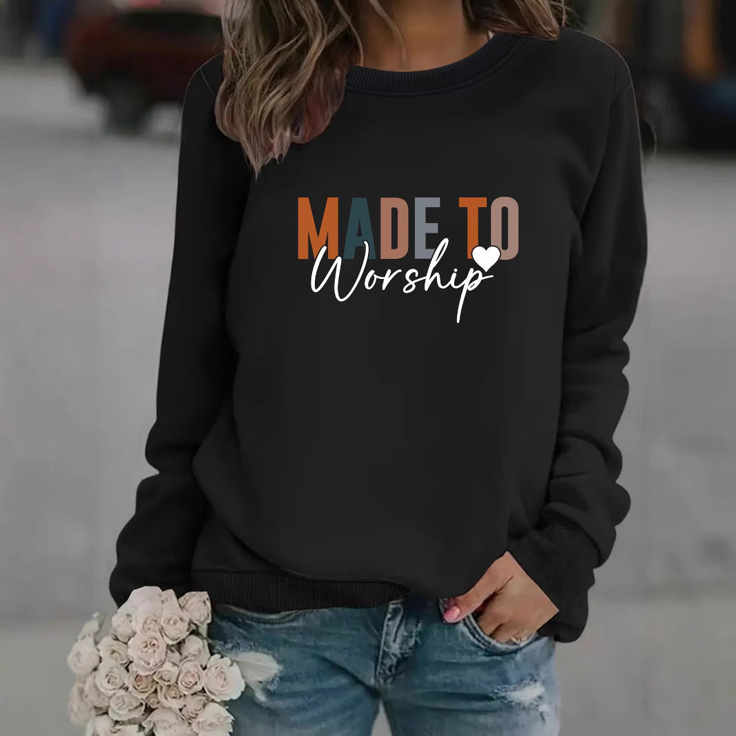 Round neck MADETO printed pullover sweatshirt sweatshirt