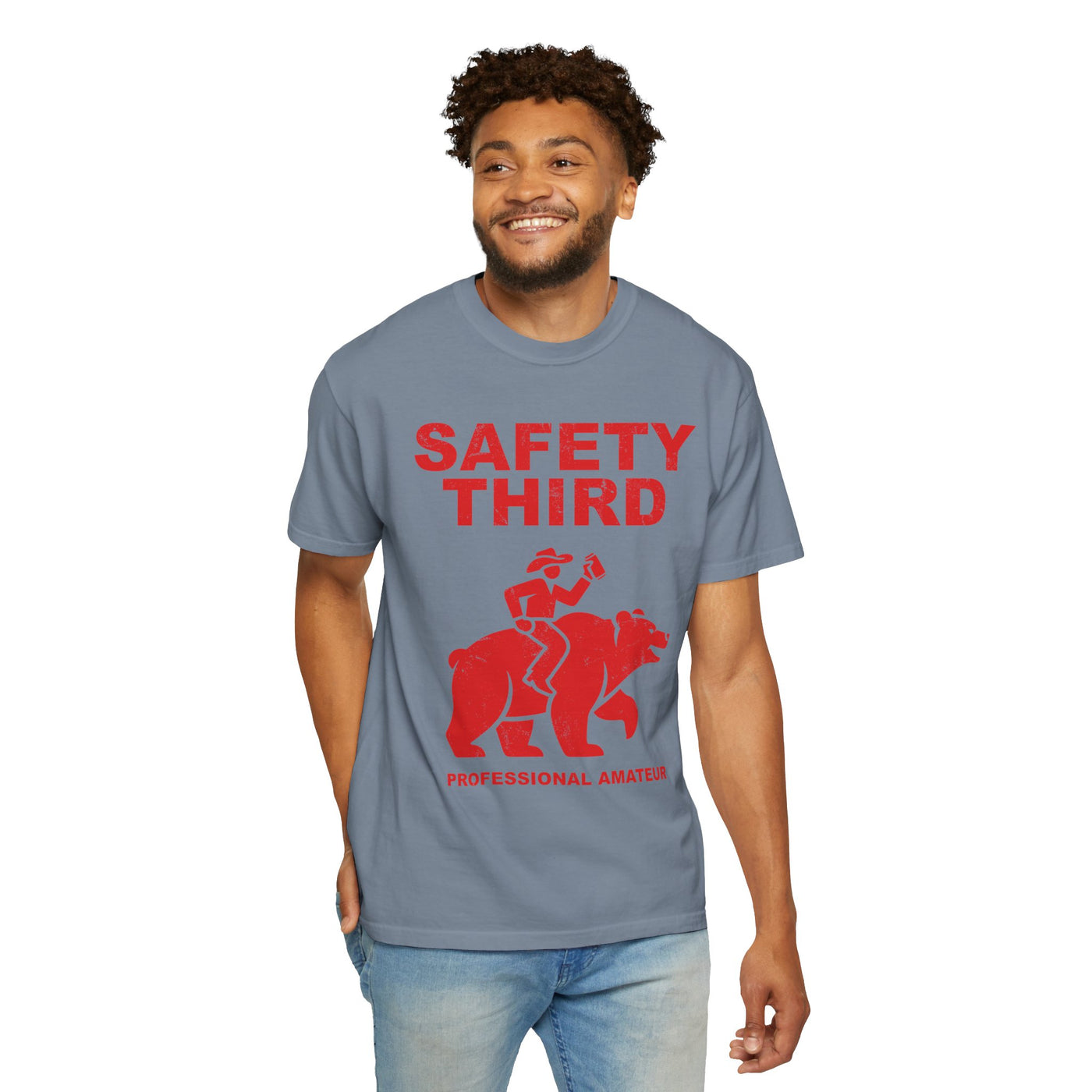 Comfort Colors Safety Third Shirt, Funny Blue Collar Worker Tee, Construction Humor Shirt, Tradesman Gift, Professional Amateur Graphic Tee