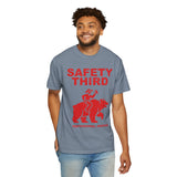 Comfort Colors Safety Third Shirt, Funny Blue Collar Worker Tee, Construction Humor Shirt, Tradesman Gift, Professional Amateur Graphic Tee