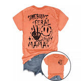 Halloween pattern round neck short sleeved shirt