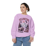 Yellowstone Wildlife Sweatshirt, Bison Wolf Eagle Mountain Crewneck, National Park Lover Gift, Western Nature Graphic Cozy Pullover