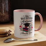 Personalized Graduation Mug for Her, She Believed and Achieved Coffee Cup, Custom Name Class of 2027 Gift, Floral Graduation Keepsake