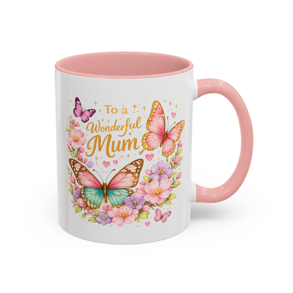To My Wonderful Mum Butterfly Mug, Floral Mom Coffee Mug, Mother's Day Gift for Mum, Butterfly Coffee Cup, Mom Appreciation Gift