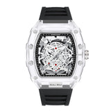 Cross-border Watch Unique Barrel-shaped Quartz Watch Fashion Transparent Men's Watch Waterproof Wristwatch