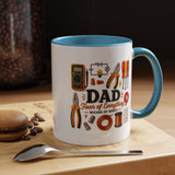Electrician Dad Fixer of Everything Coffee Mug, Father's Day Gift for Electricians, Lineman Papa Handyman Ceramic Tea Cup with Black Handle
