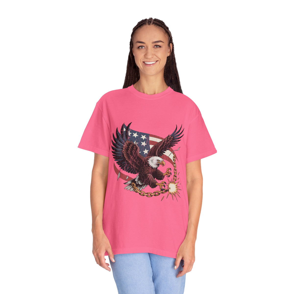 Patriotic Eagle Shirt, American Flag T Shirt, Bald Eagle Military Tee, Veteran Gift, USA Graphic Shirt, Fourth of July Patriotic Top