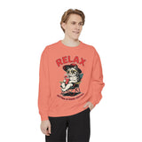 Funny Cat Lover Comfort Sweatshirt, Relax Nothing Is Under Control Crewneck, Sarcastic Cat Mom Comfort Sweatshirt Gift