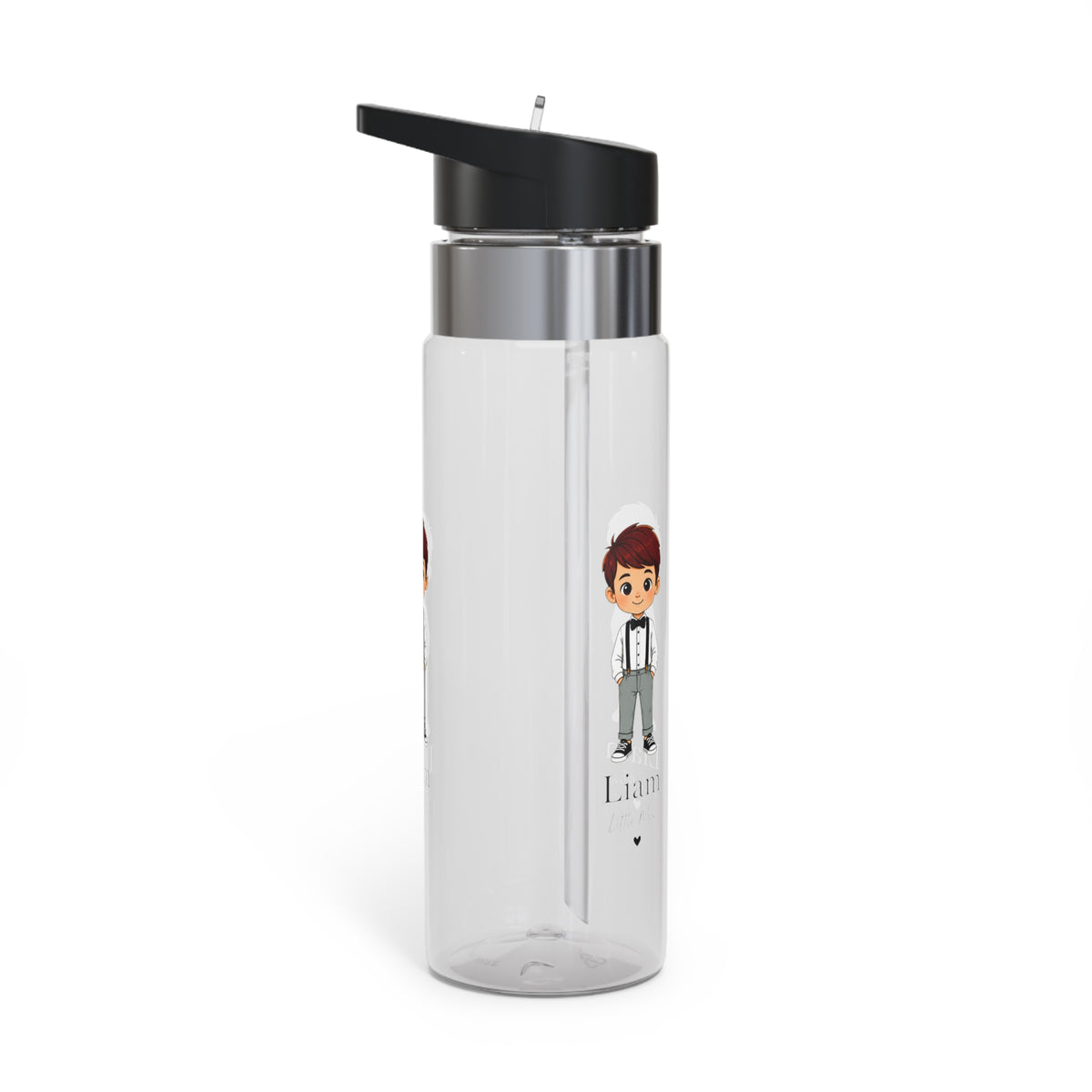 Personalized Boy Water Bottle, Transparent Water Bottle for Kids, Custom Name Bottle for School, Sports, Birthday Gift for Boys