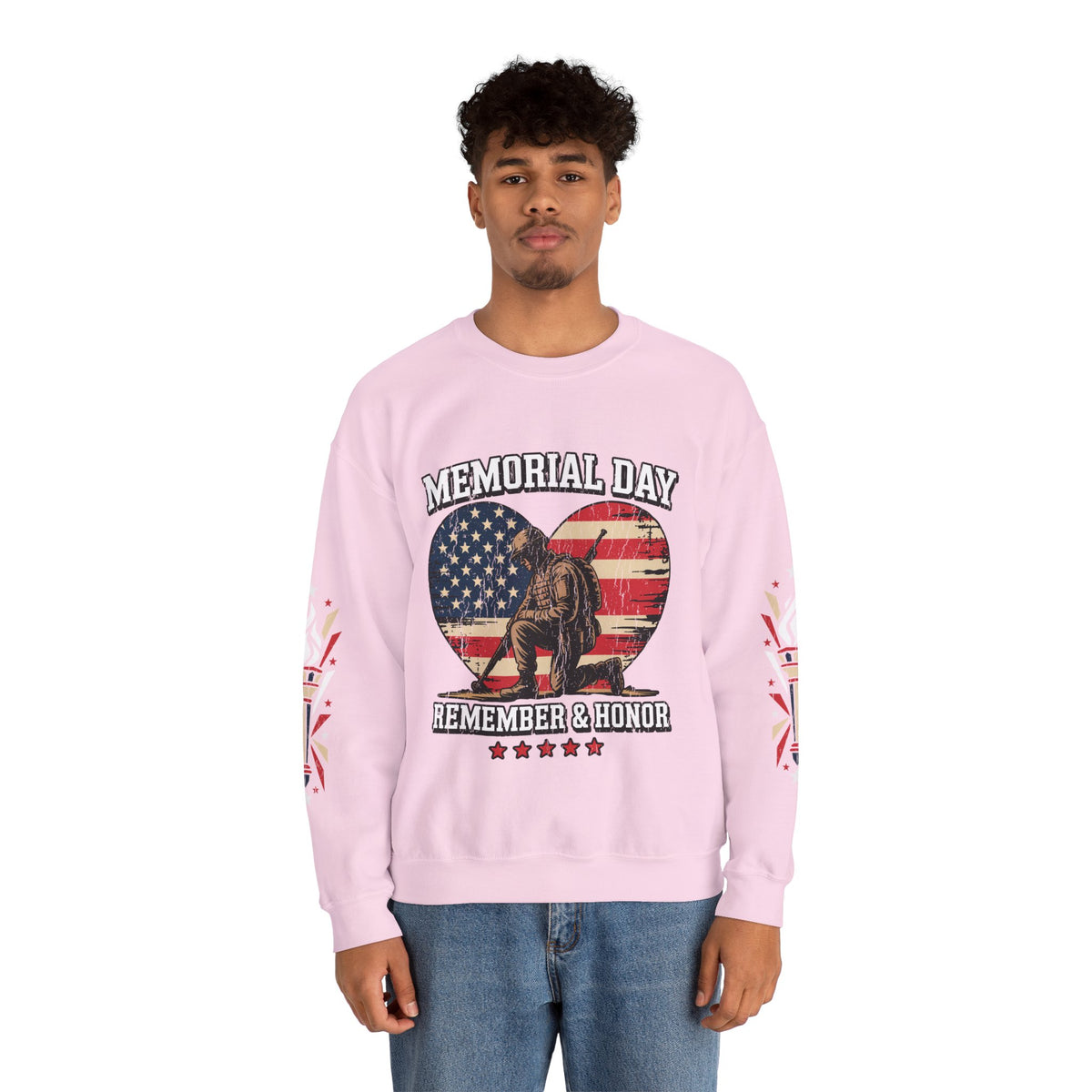 Memorial Day Sweatshirt, Patriotic Military Pullover, Remember and Honor American Flag Crewneck, Veteran Gift, Memorial Day Shirt