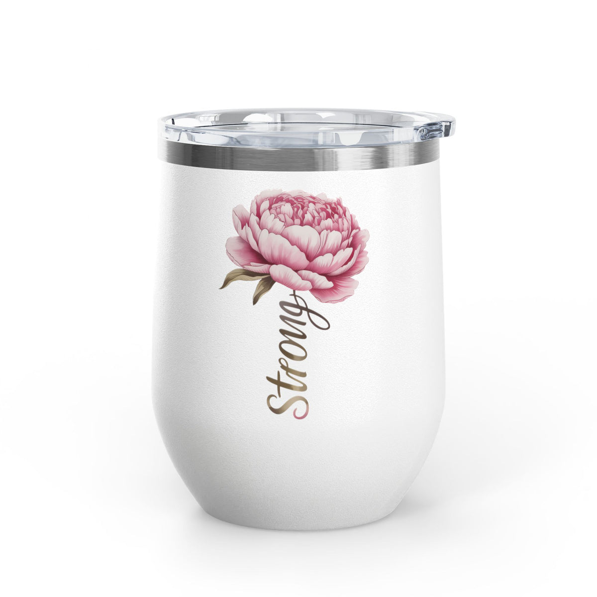 Floral Wine Tumbler, Pink Peony Insulated Tumbler, Flower Lover Gift, Elegant Drink Cup for Women, Summer Gift, Birthday Gift for Her