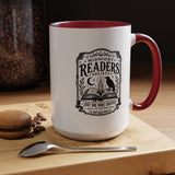 Midnight Readers Society Mug, Gothic Raven Book Black Accent Coffee Cup, Dark Academia Gift for Book Lover, Librarian or Night Reader