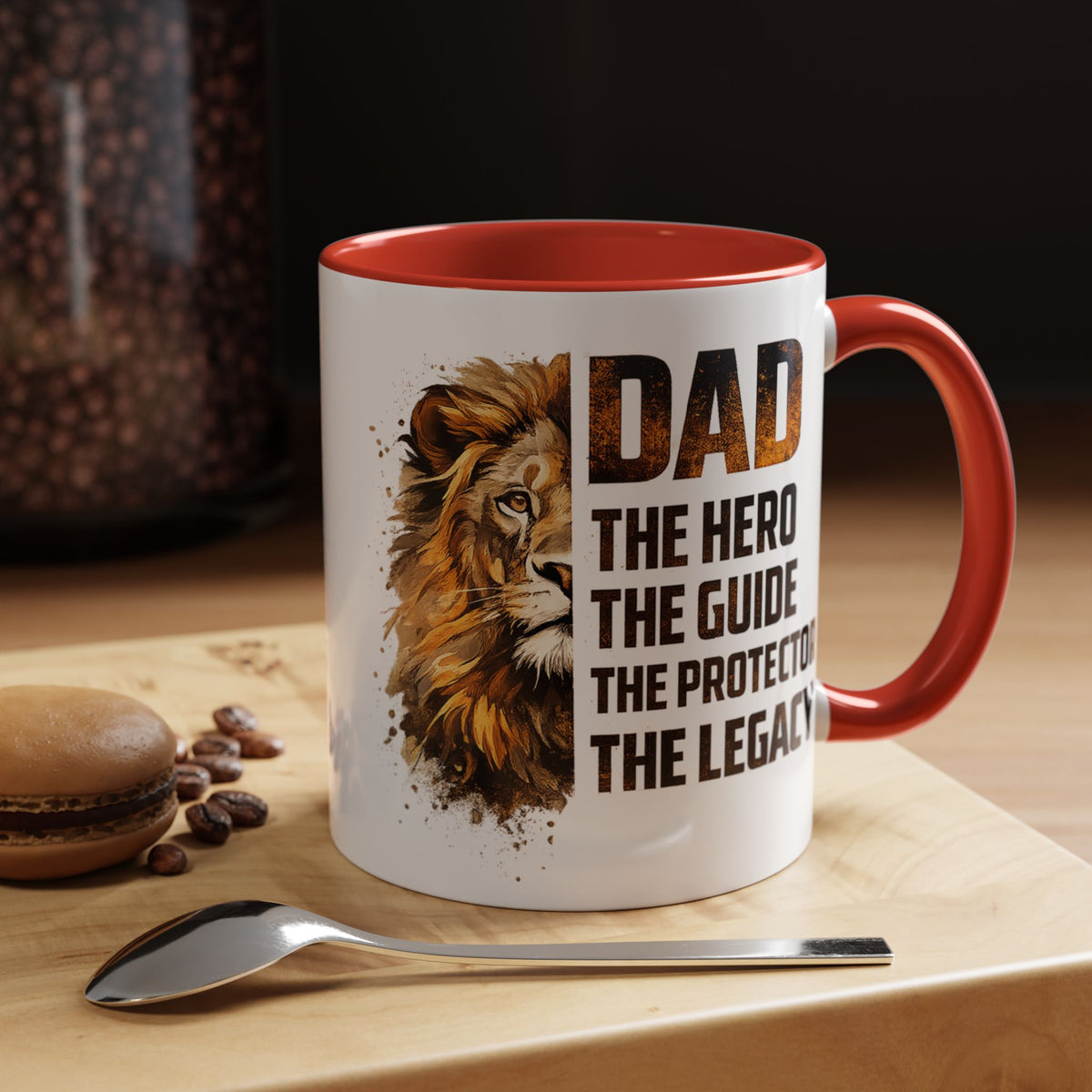 Dad Appreciation Coffee Mug, Dad The Hero The Guide The Protector Mug, Lion Dad Gift, Father's Day Coffee Cup, Gift for Dad