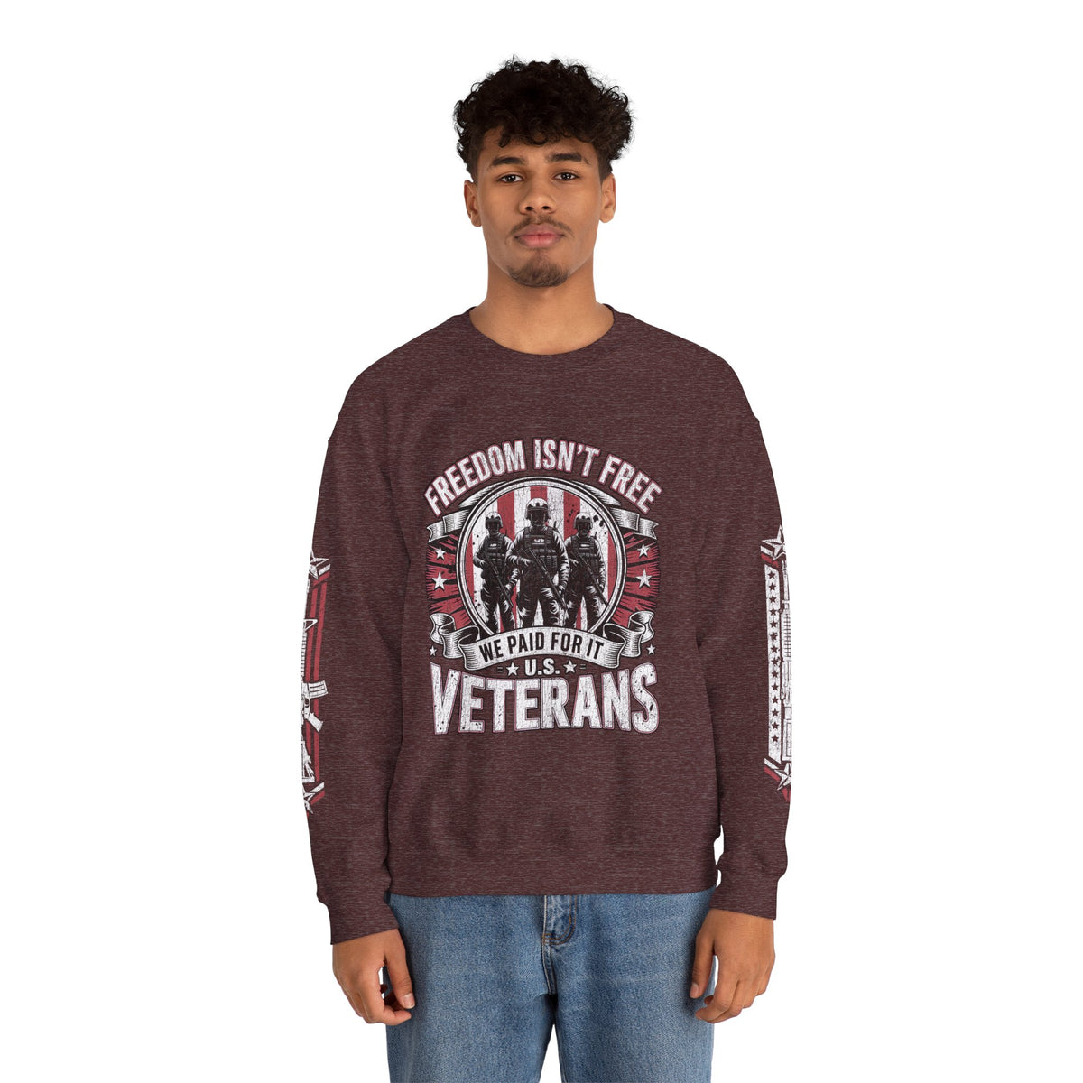 Freedom Isn't Free Veterans Sweatshirt, Military Service Crewneck, American Flag Veteran Pullover, Veteran Gift, Memorial Day Outfit