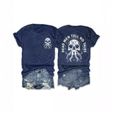 Octopus Monster Halloween Round Neck Short Sleeve