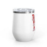 Love for All Wine Tumbler, Retro Pixel Heart Drinkware, Cute Valentine Gift for Her, Romantic Anniversary Present, Colorful Love Cup