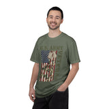 US Army Veteran Shirt, American Flag Camo T-Shirt, Military Dog Tag Tee, Patriotic Gift for Soldier, Retirement or Veterans Day Top