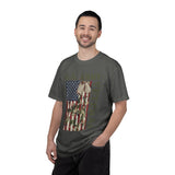 US Army Veteran Shirt, American Flag Camo T-Shirt, Military Dog Tag Tee, Patriotic Gift for Soldier, Retirement or Veterans Day Top