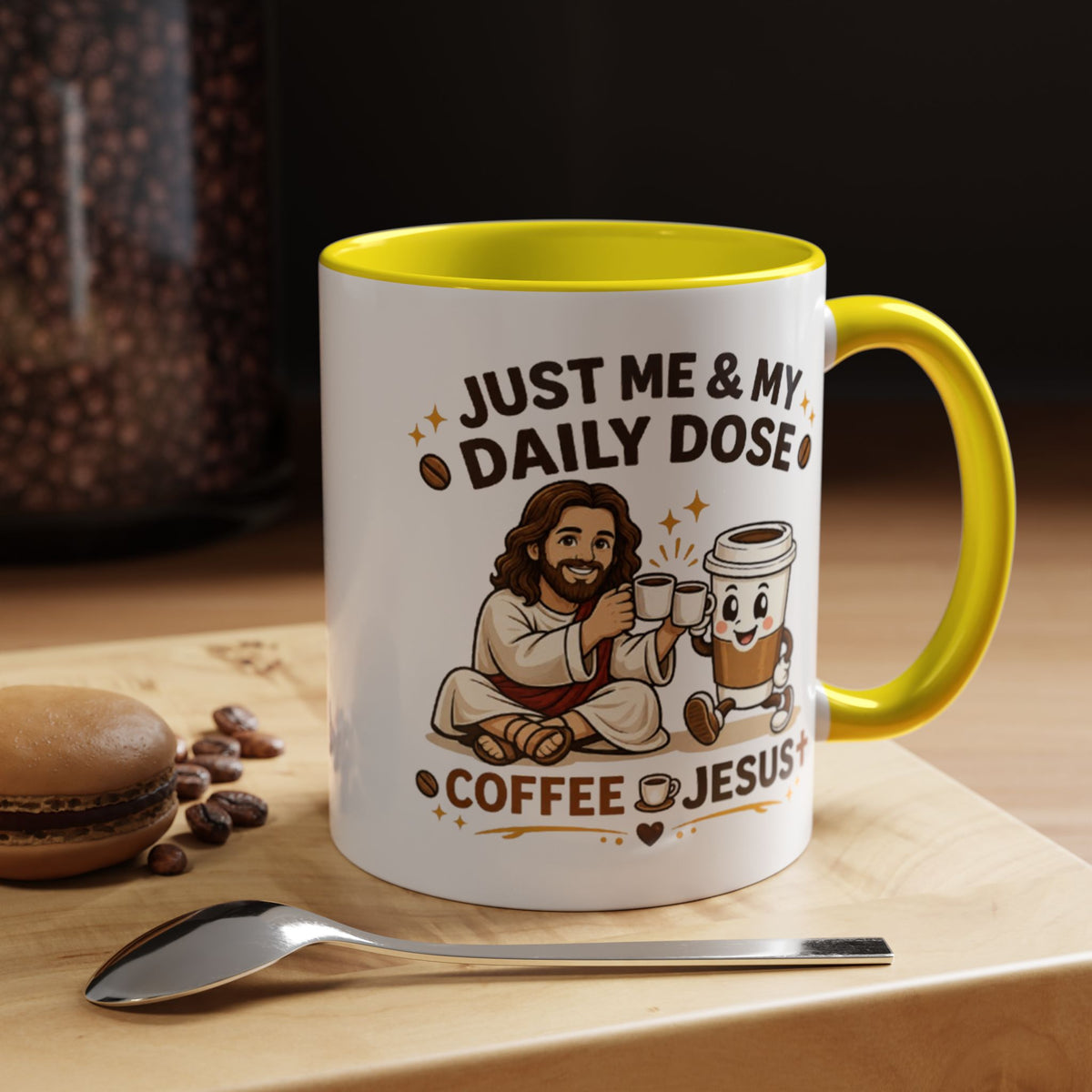 Christian Coffee Lover Mug, Just Me and My Daily Dose Coffee and Jesus Mug, Faith Based Coffee Mug, Christian Gift for Women Me
