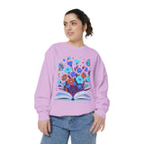Book Lover Floral Sweatshirt, Open Book and Wildflower Crewneck, Reader Librarian Gift, Cozy Literary Pullover for Women and Teachers