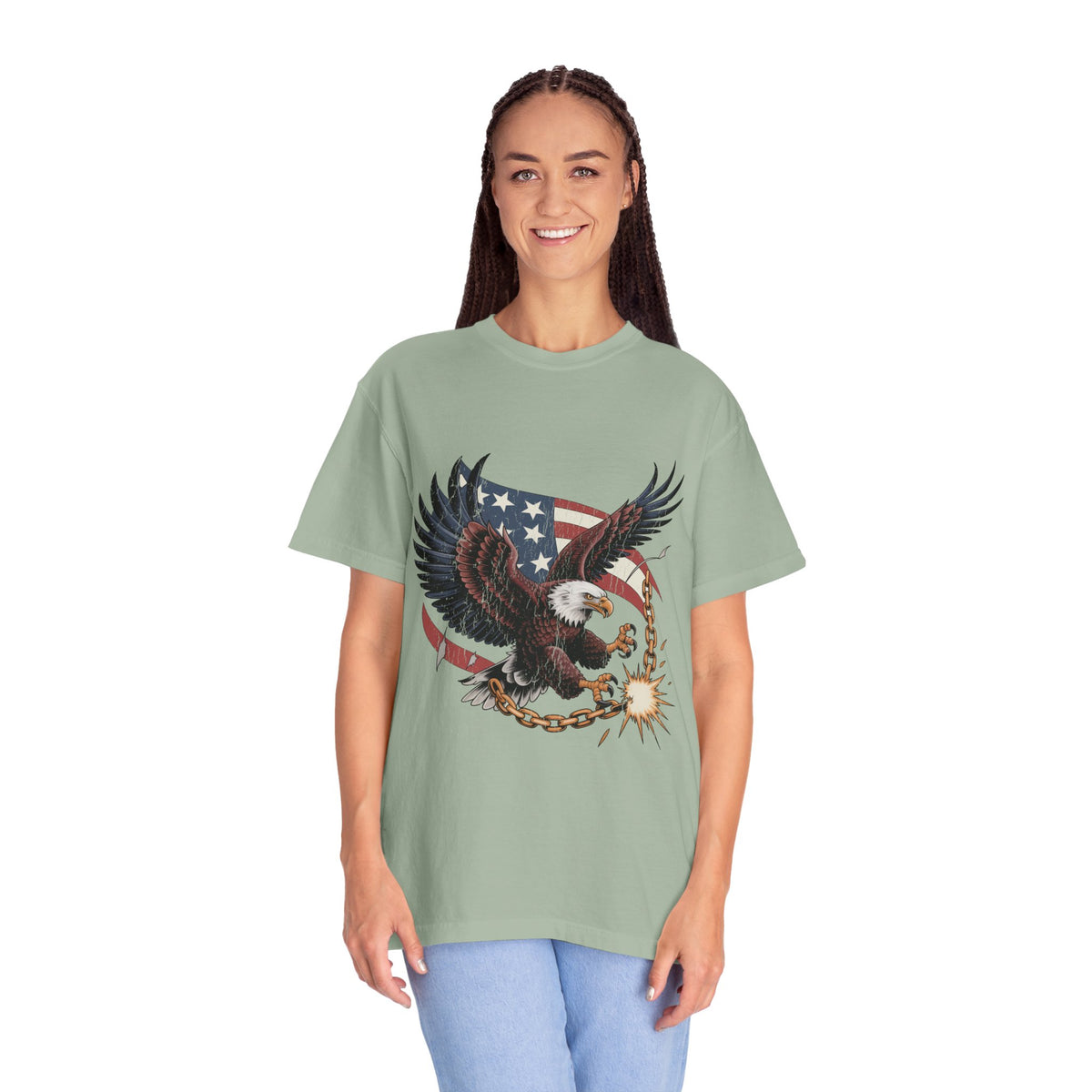 Patriotic Eagle Shirt, American Flag T Shirt, Bald Eagle Military Tee, Veteran Gift, USA Graphic Shirt, Fourth of July Patriotic Top