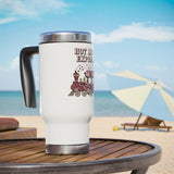 Hot Mess Express Travel Mug with Handle, Floral Coffee Cup, Funny Gift for Busy Moms, Besties, Work Friends and Chaos Coordinators