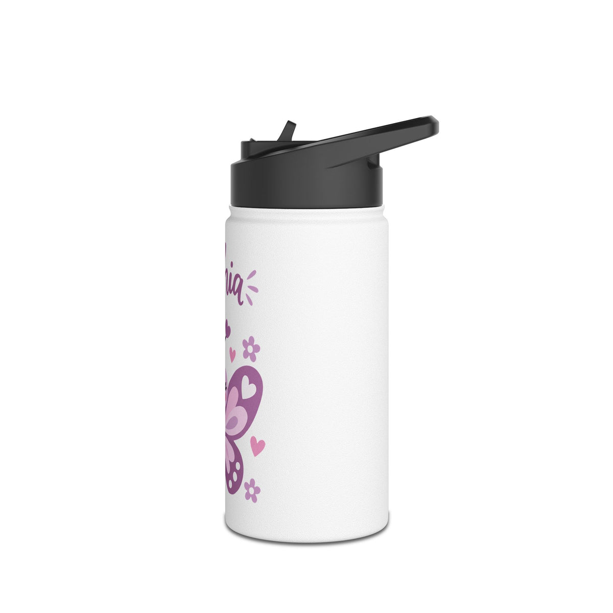 Cute Butterfly Personalized Water Bottle, Custom Name Drink Bottle, School Gift, Butterfly Lover Present, Birthday Gift, Reusable Bottle