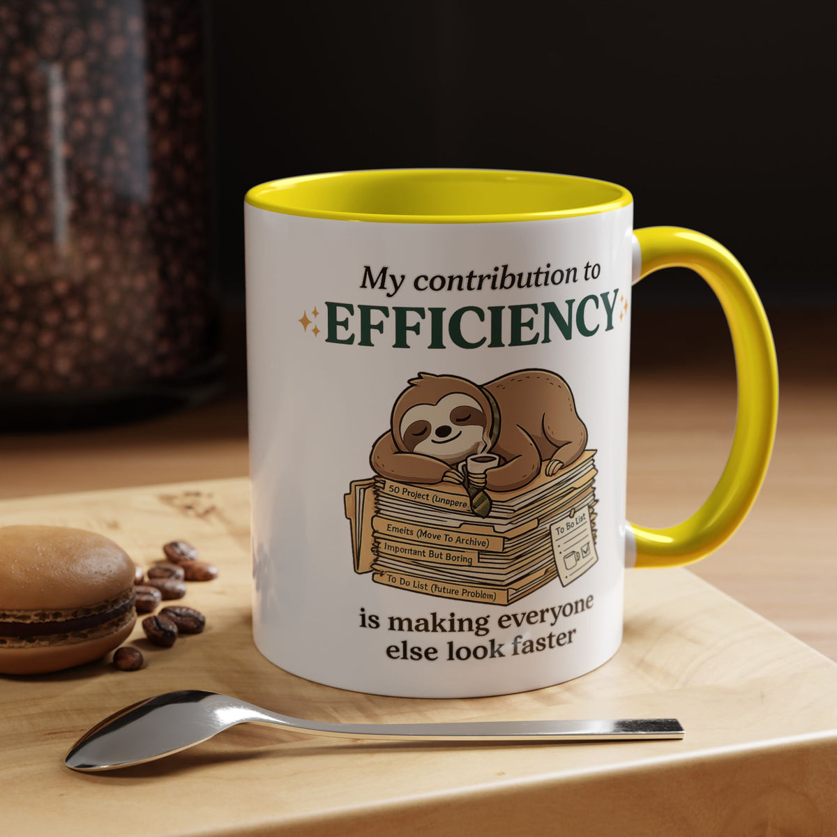 Funny Sloth Office Mug, Productivity Humor Coffee Mug, Lazy Coworker Gift, Work From Home Mug, Sarcastic Employee Coffee Cup