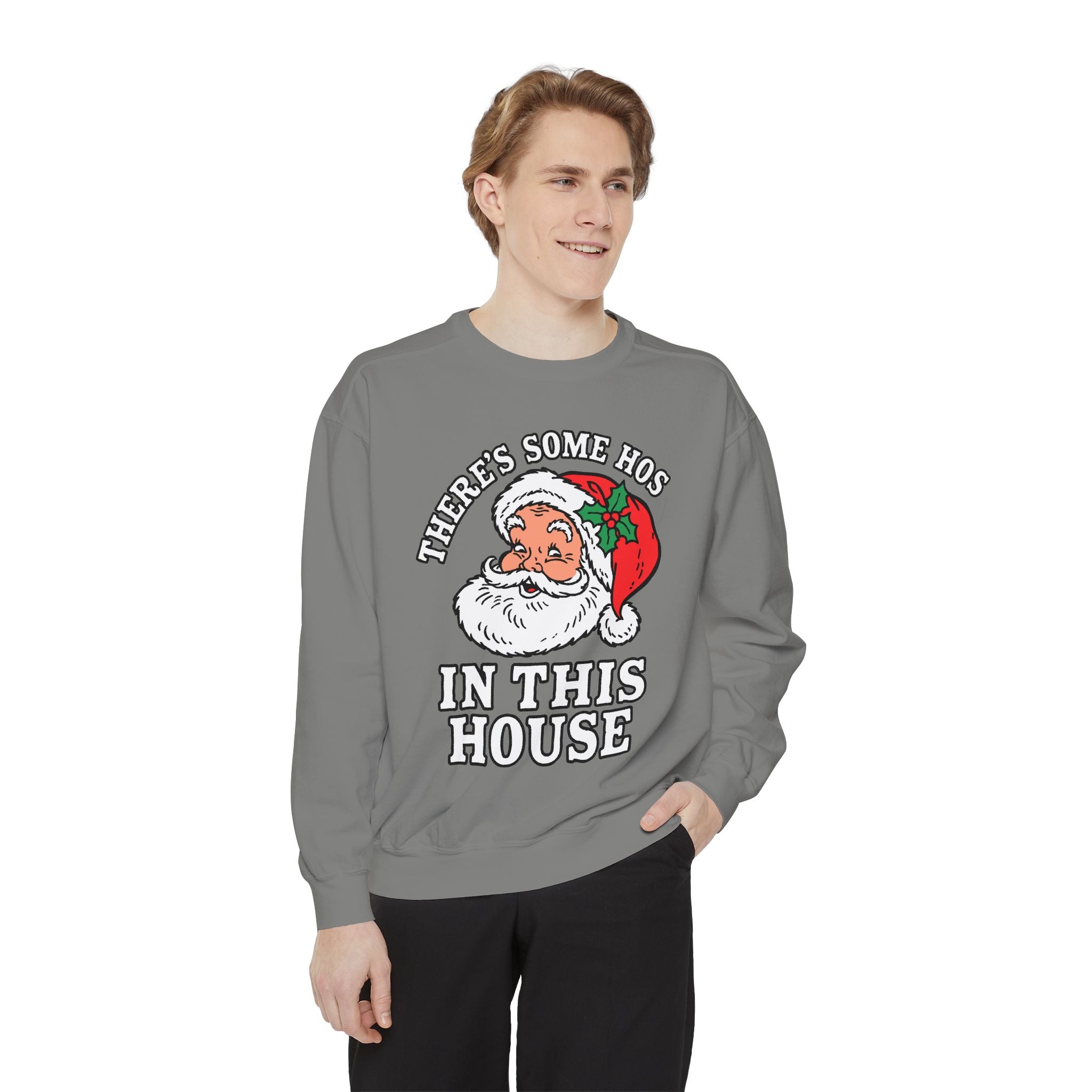 There's Some Ho's in This House Sweatshirt, Funny Santa Christmas Crewneck, Adult Holiday Party Pullover, Naughty Gift for Friends